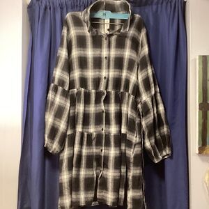 Plaid babydoll dress